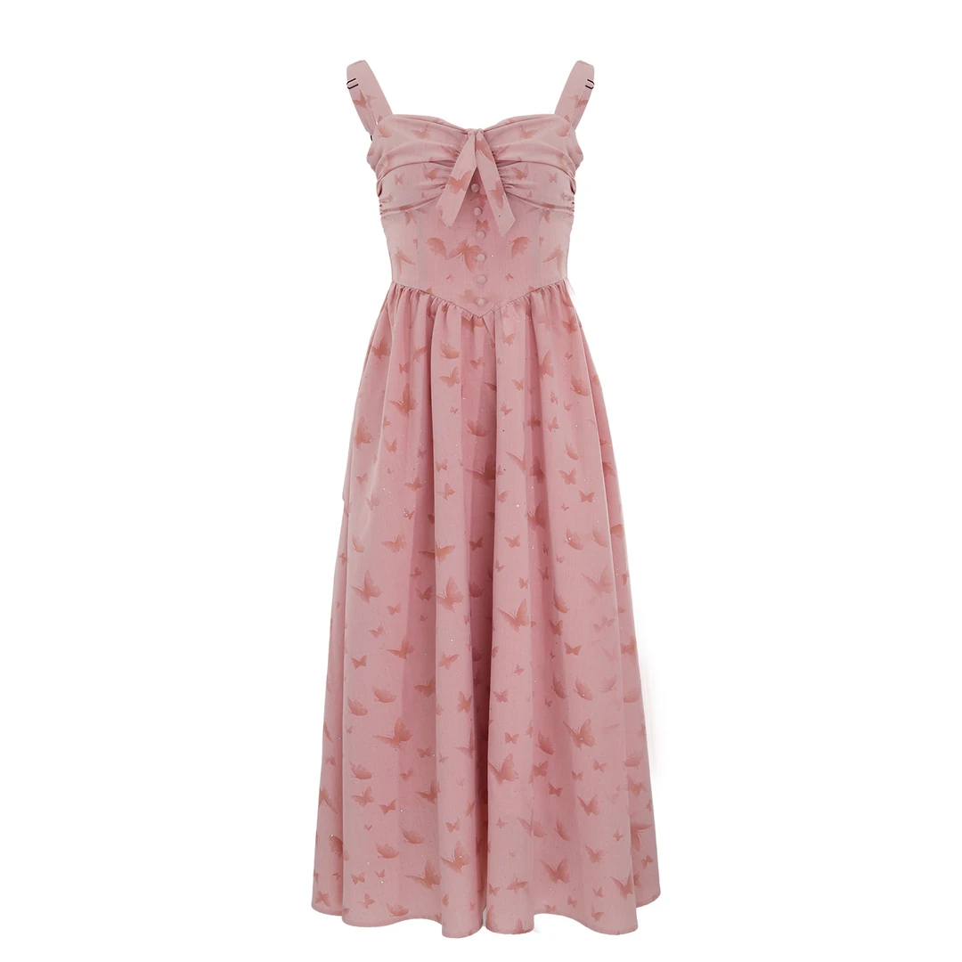 肖夫人  复古法式短袖海边度假连衣裙长裙夏季-Q286