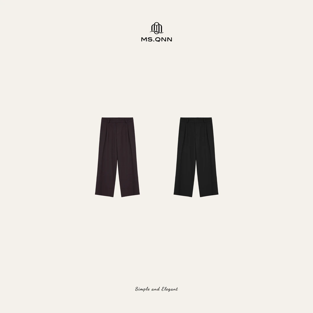 Ms.Qnn“漫步米兰”新款定制羊毛料通勤显瘦时尚休闲裤 52P1207 Q姐