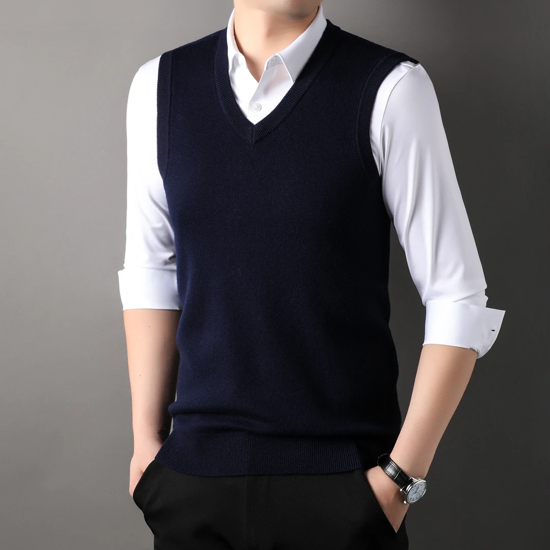 【阿拉善羊绒馆】【加厚410克】澳洲进口春羊毛马甲秋冬无袖保暖背心