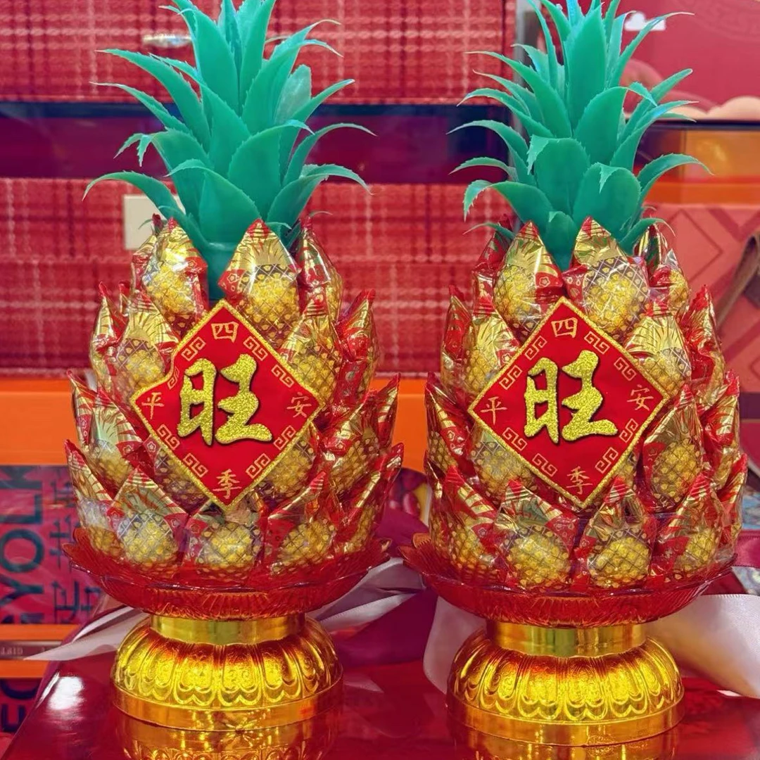 成品一对潮汕好事花生凤来吉祥带盘子