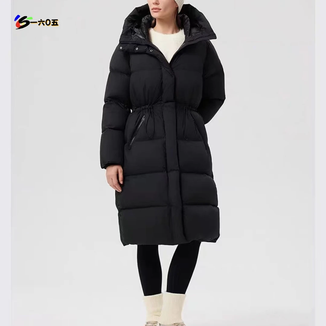 SC24239冬季加厚高蓬松极寒保暖羽绒服女士长款收腰防风连帽外套