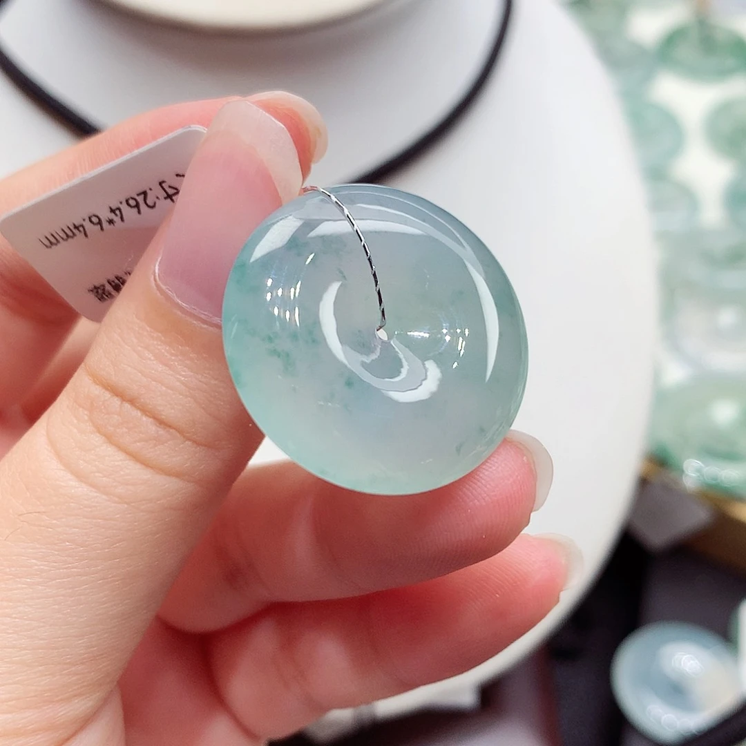 颈饰未镶嵌翡翠编号74，26.4/6.4