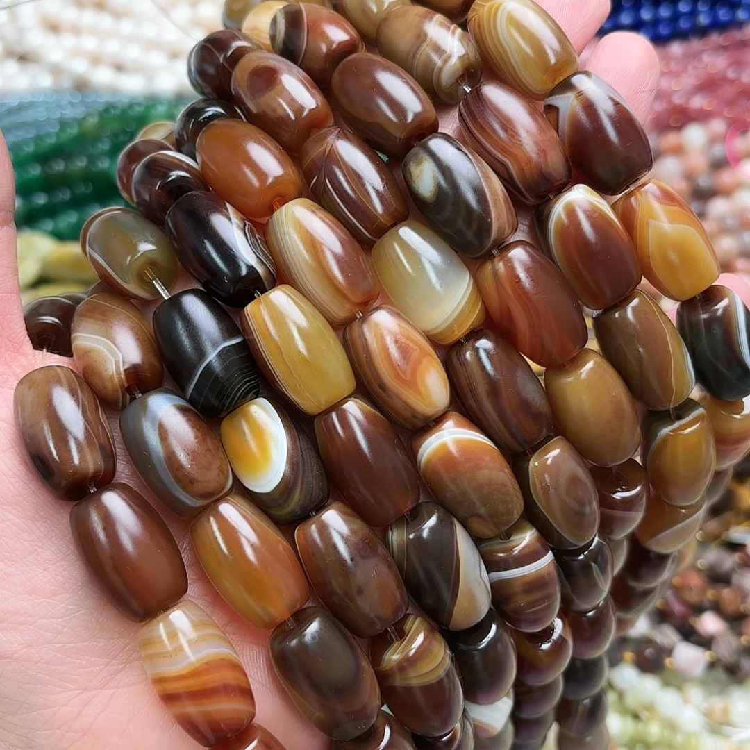 玛瑙/玉髓未镶嵌珠宝半成品14×21焦糖玛瑙枣珠12颗