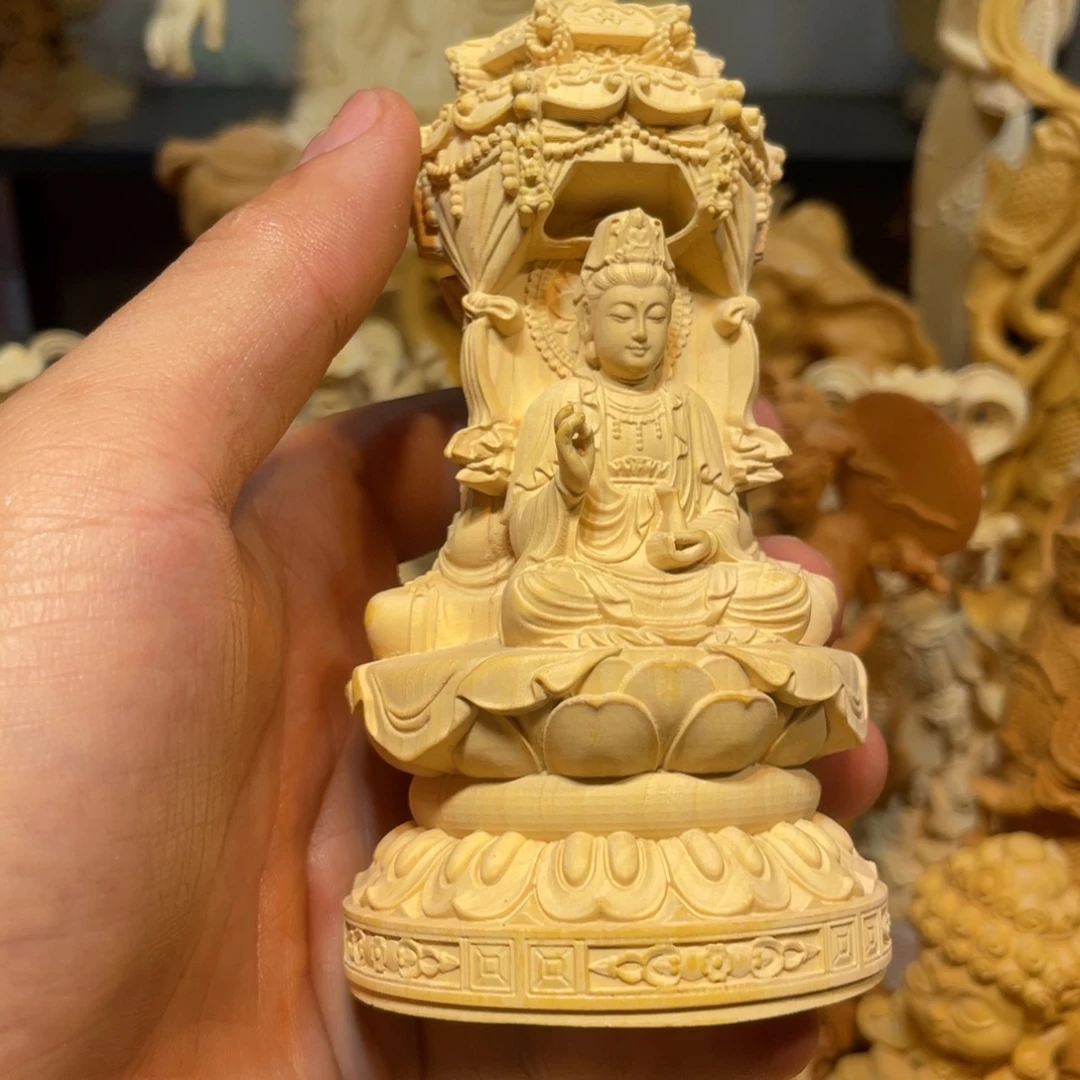 黄杨木瑕疵三圣塔