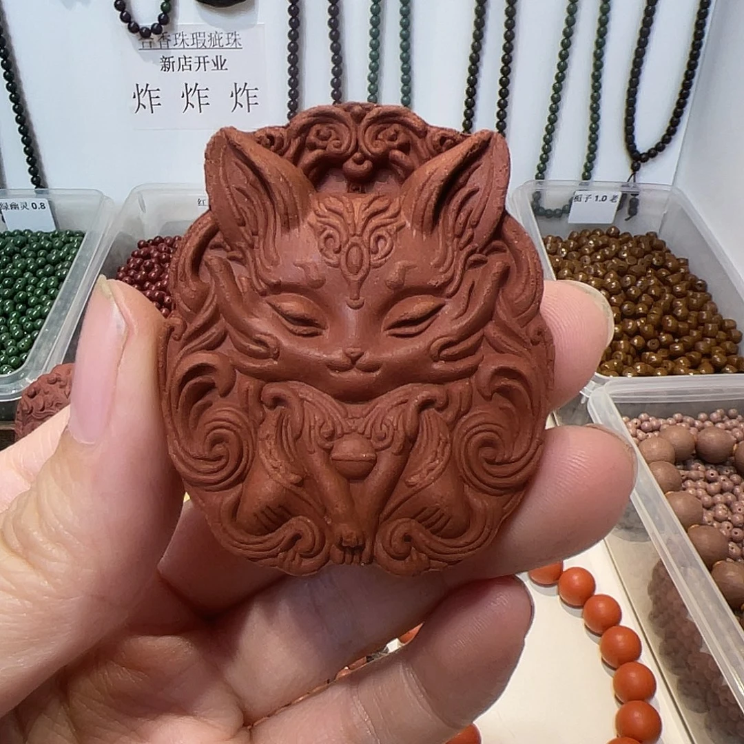 泥塑百花九尾灵狐牌牌