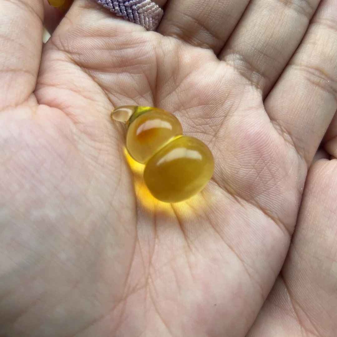 琥珀未镶嵌珠宝奇石葫芦