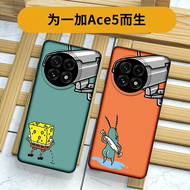 海绵摄像头适用1加Ace5Pro手机壳新款1+13欧美动漫一加ace3