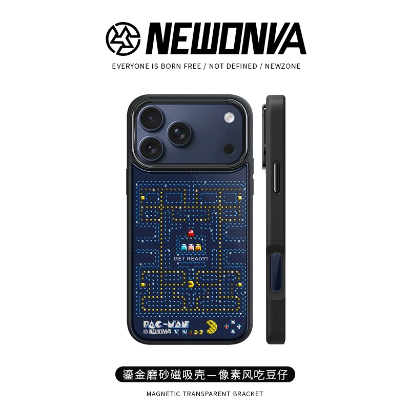 新地带原创吃豆仔鎏金适用苹果16/15iPhone17air磁吸14手机壳华为