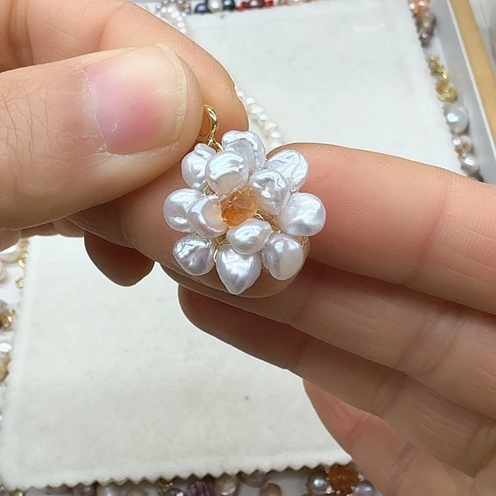 淡水珍珠颈饰银S925镶嵌