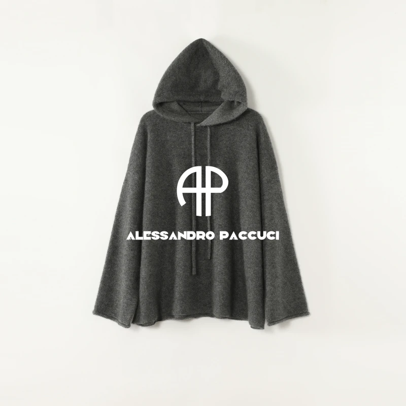 AP洛哥53151ST【络幕】羊绒+桑蚕丝连帽抽绳宽松多色时尚套头衫
