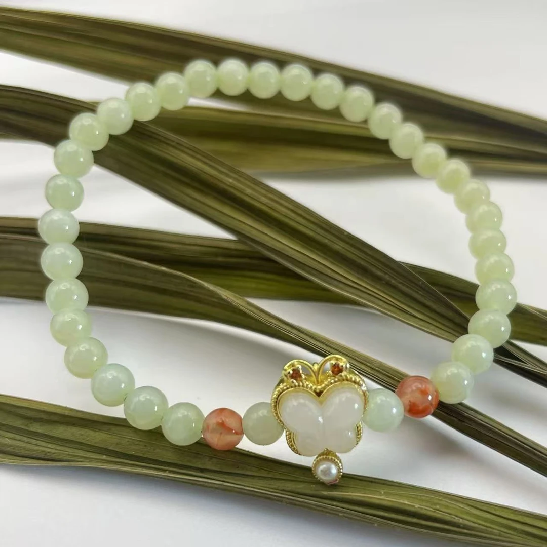 H84和田玉手链甜美精美时尚气质百搭轻奢小众手串复古优雅