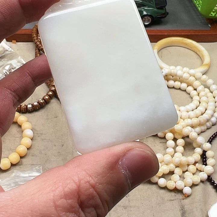 白玉菩提吊坠玉化2932