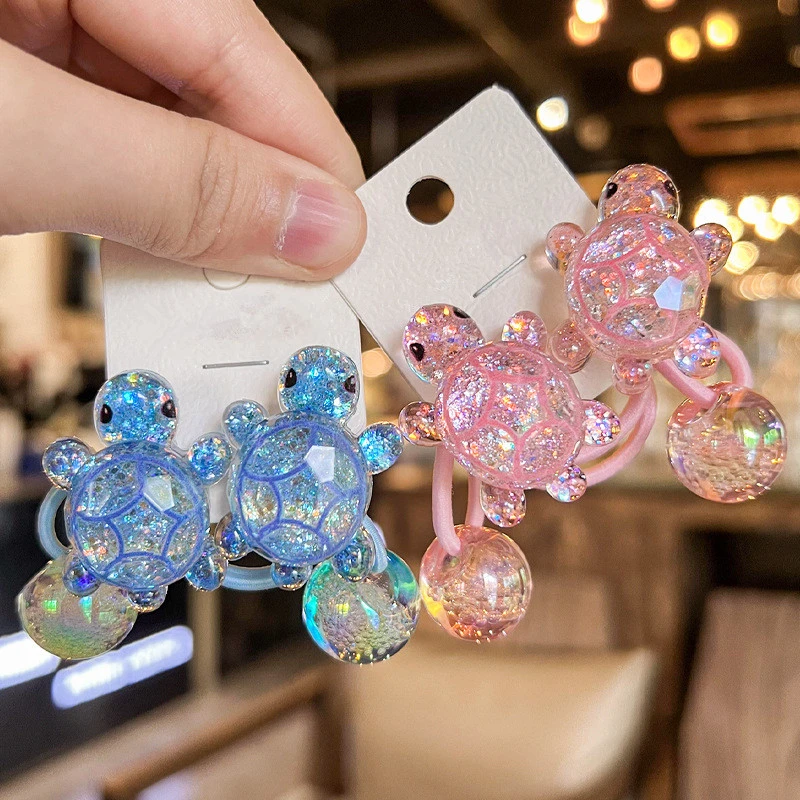 韩版乌龟发绳闪亮发圈扎马尾绕绕皮筋高弹力儿童发饰女孩头绳头饰