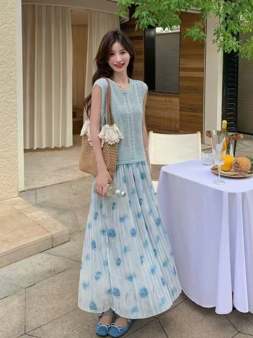 王姐专属-2025夏季新品减龄夏日绝美高端精致法式套装【春霓-8689】