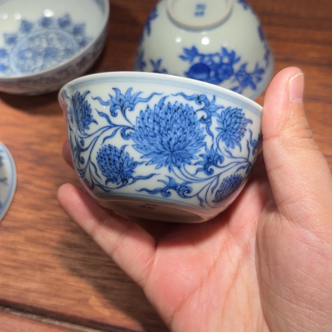 朱***聪瓷缠枝菊主人杯……福利