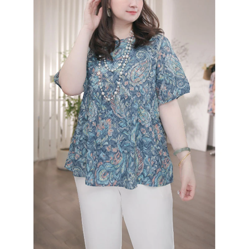 大码显瘦女装时尚优雅休闲遮肉上衣