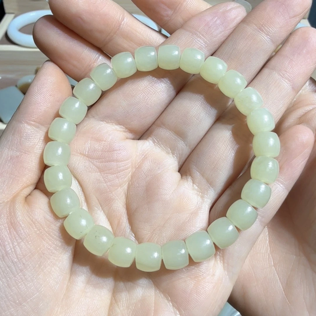 和田玉黄白手串尺寸7*8未镶嵌