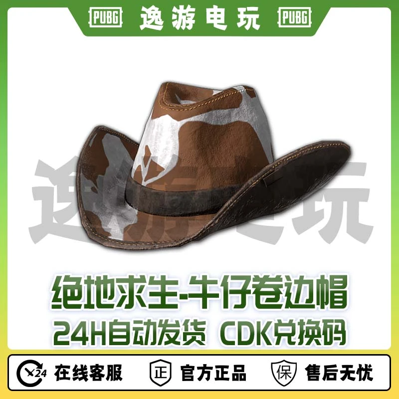 绝地求生PUBG皮肤CDK牛仔卷边帽兑换码