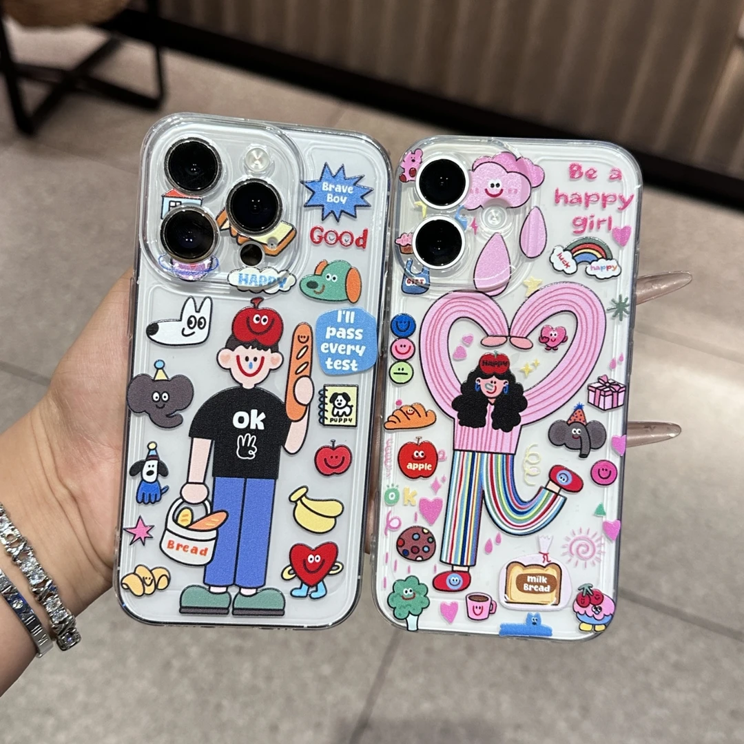 开心购物男孩适用苹果16promax情侣手机壳15太空壳小米华为14防摔