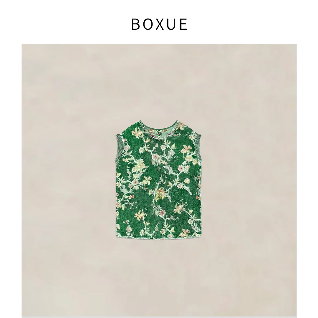 BOXUE”野愿”2025夏季新款高级感小花轻奢 T恤#250605T2844