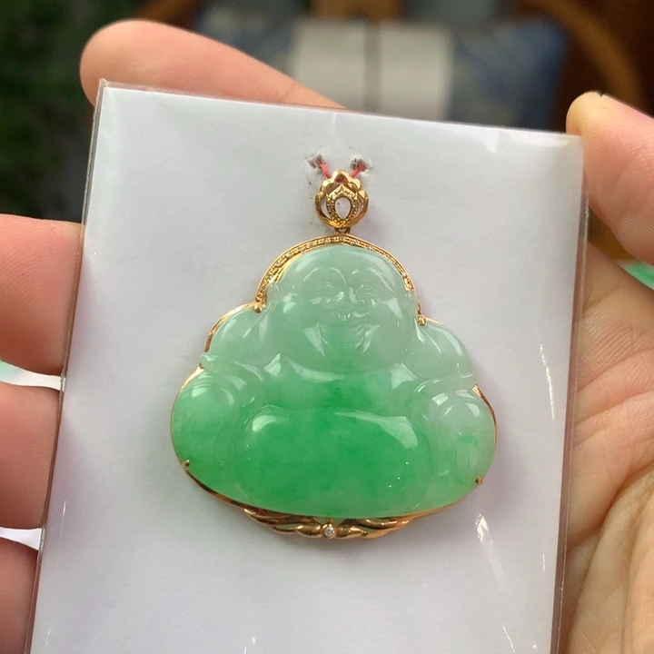 颈饰18K金镶嵌翡翠翡翠吊坠