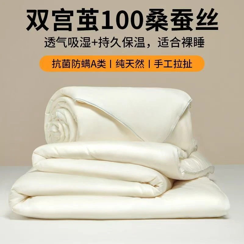手工蚕丝被100%桑蚕丝棉春秋被保暖冬被单人宿舍空调被家用被芯
