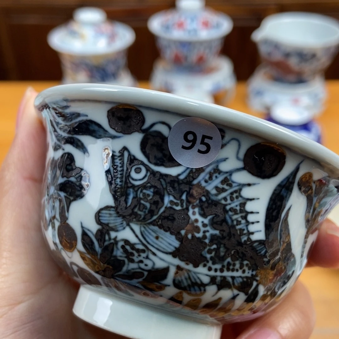 手绘现代茶具非仿古
