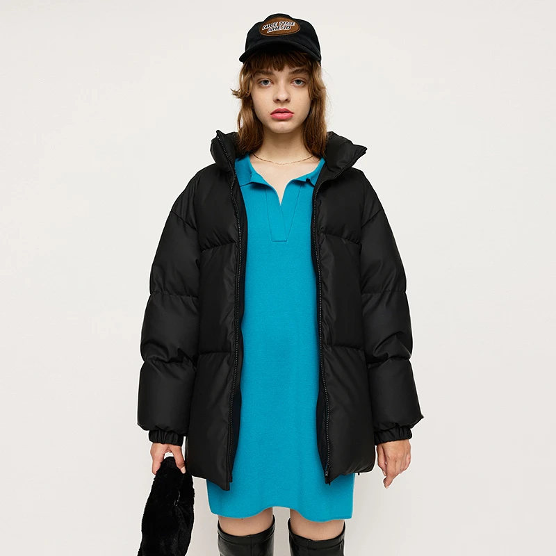 秋冬季新品宽松泡芙立领简约面包保暖羽绒服女030IAL30-4531