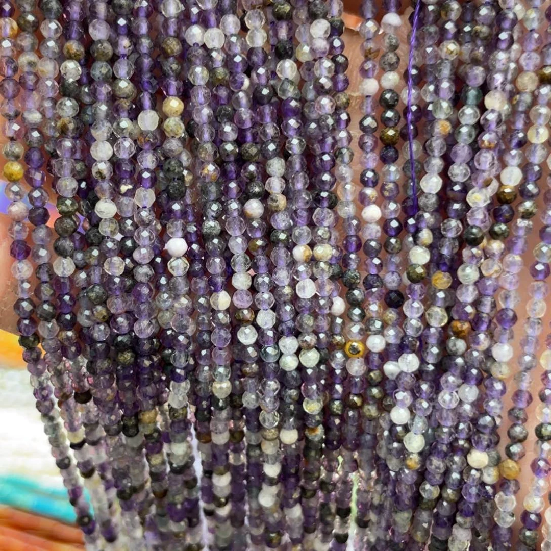 玛瑙/玉髓未镶嵌珠宝半成品紫莹石2条卡2.5