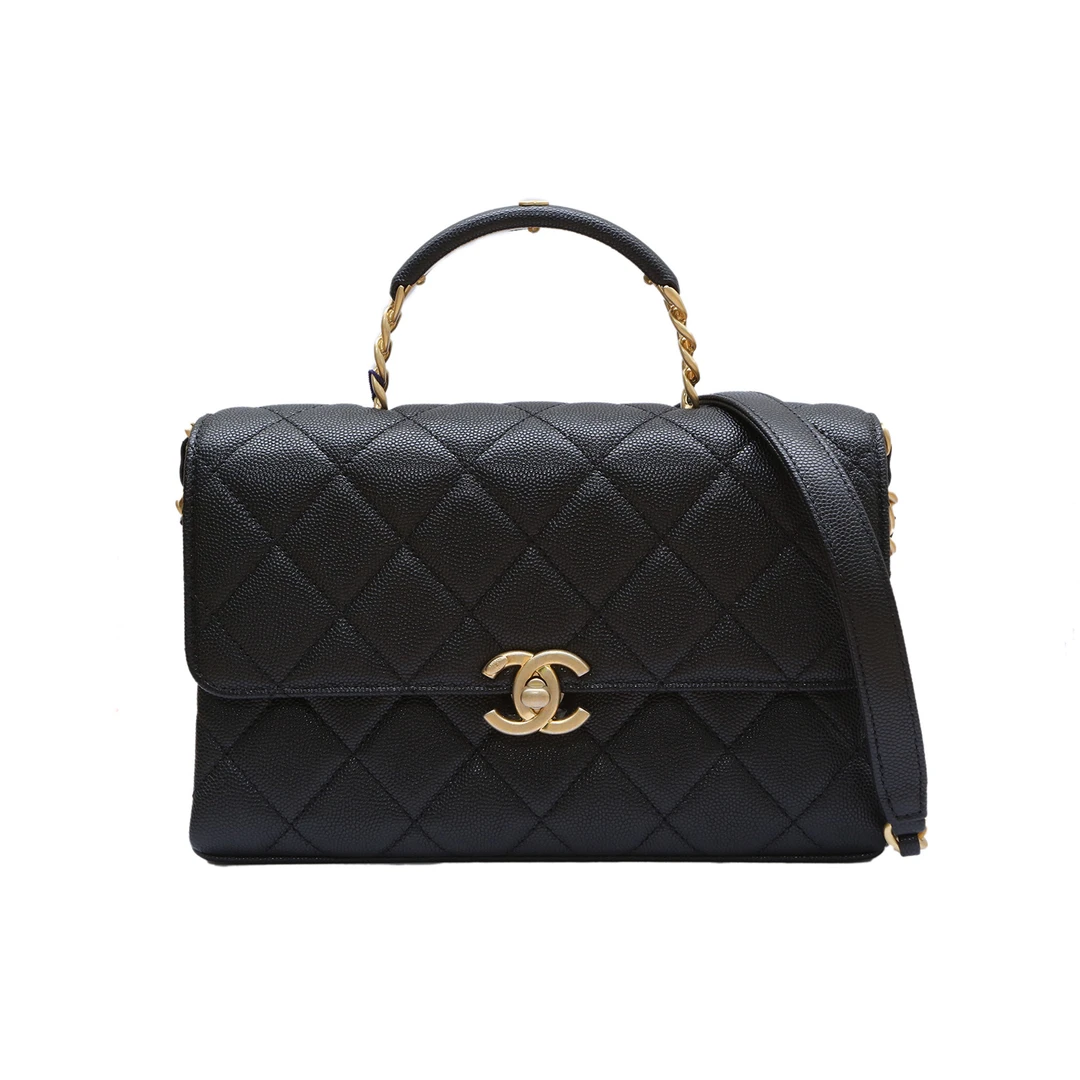 未使用 Chanel/香奈儿 珊珊专属 23S 风琴包 黑 荔枝皮