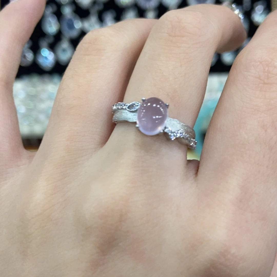 银S925镶嵌戒指萤石