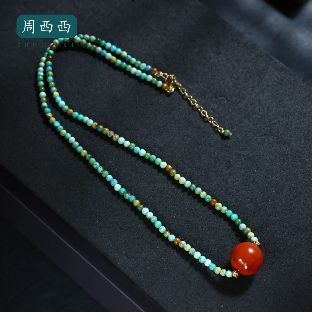 周西西精美珠宝绿松石项链2.5mm经典百搭多样性发货16850