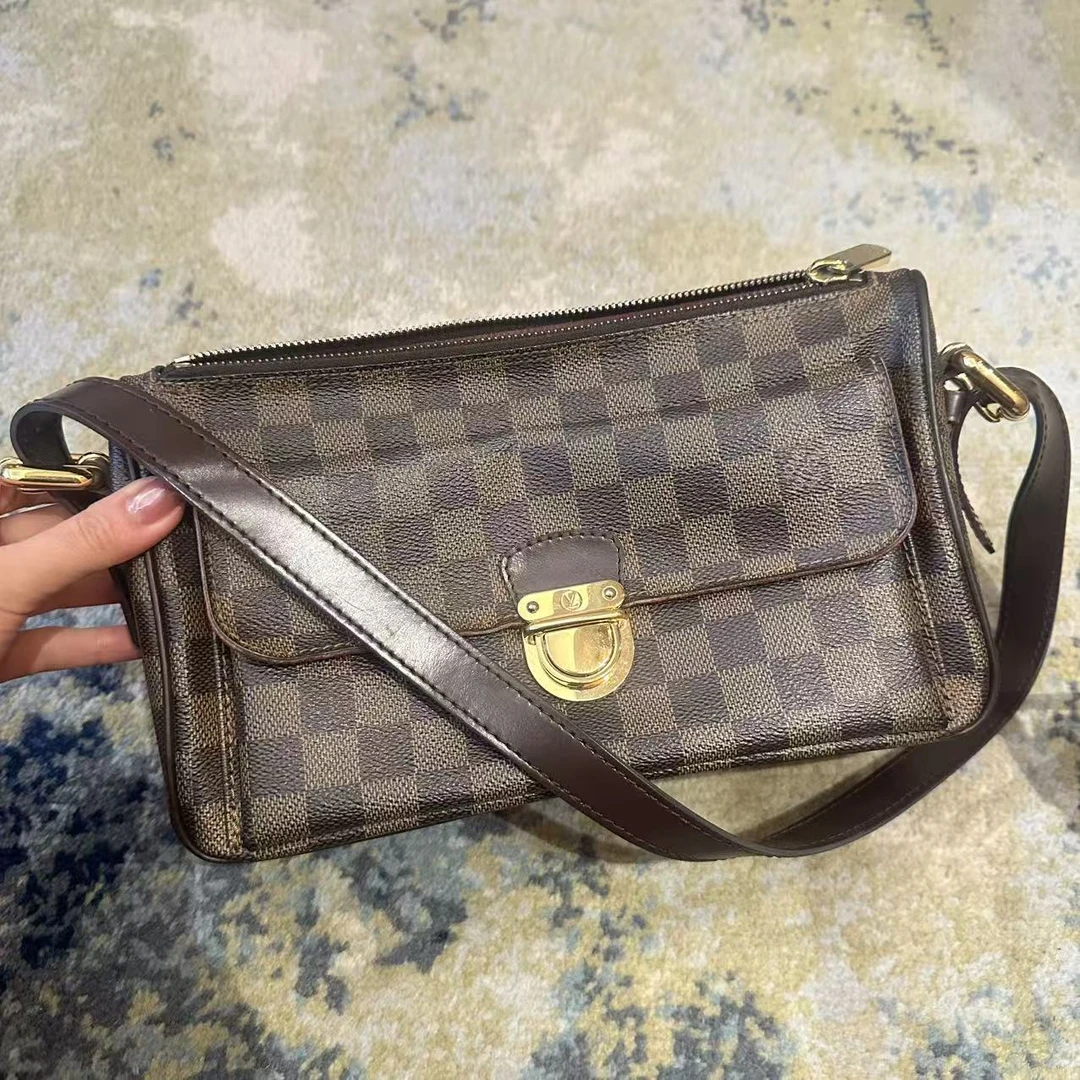 95新 LouisVuitton/路易威登 lv棋盘格  xw  /二奢包包