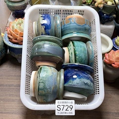 紫砂花盆729微瑕品口径7厘米左右的