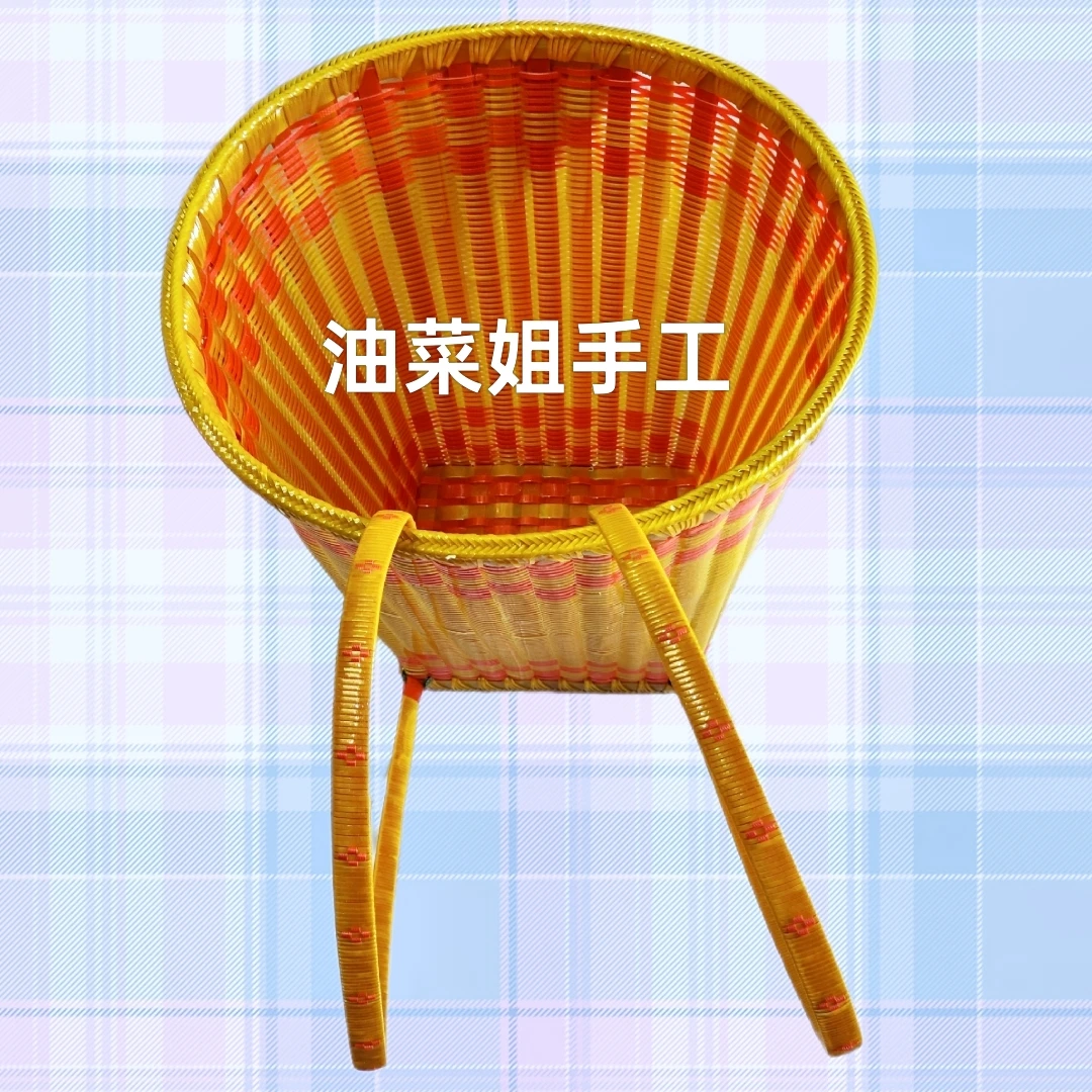 加厚手工编织藤条竹片民族风家用大容量买菜背篓