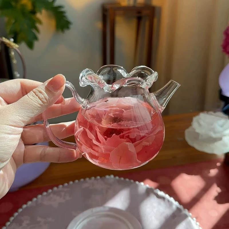 耐热玻璃壶粉把小花壶可以电陶炉加热高硼硅玻璃可泡陈皮花泡茶壶
