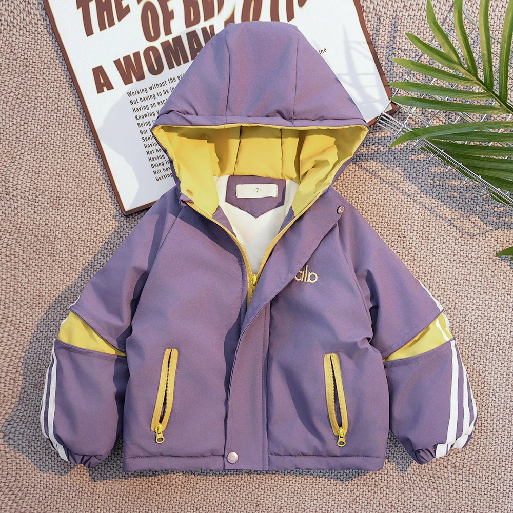 男童加绒外套2025新款儿童夹棉派克服中小童帅气二棉冲锋衣时髦潮