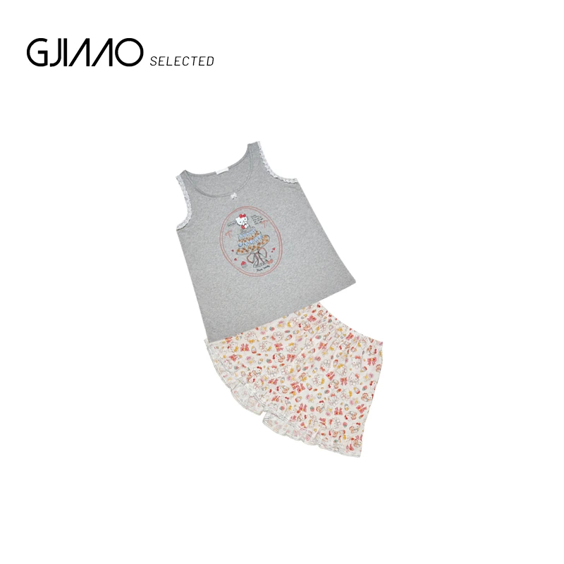 919 蕾丝边猫咪背心短裤家居服套装