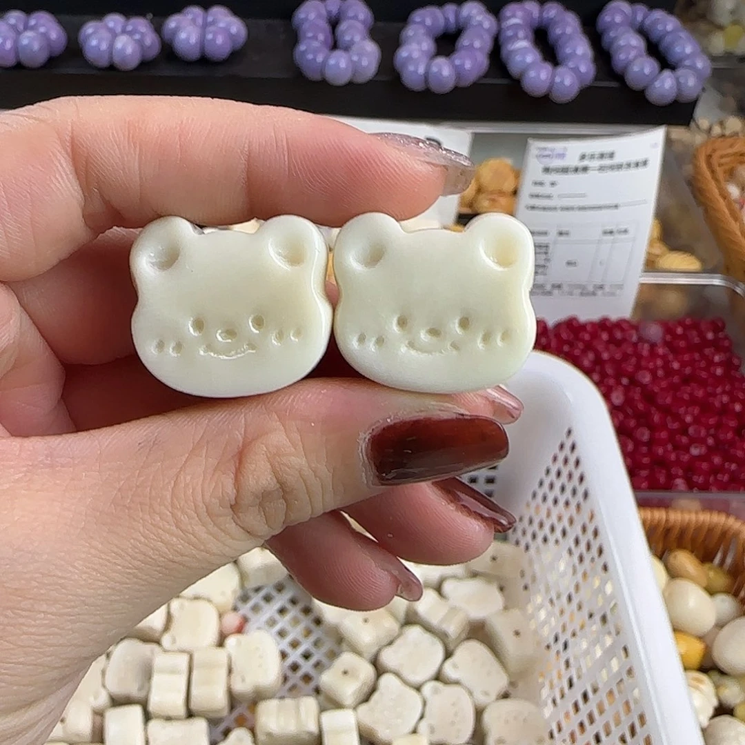 菩提根/象牙果手串微瑕牙果熊头饼干10颗