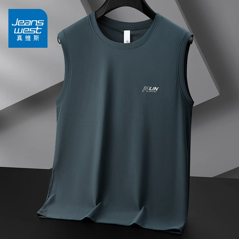 真维斯2025新款背心男士夏季薄款透气冰丝宽松外穿坎肩无袖T恤男