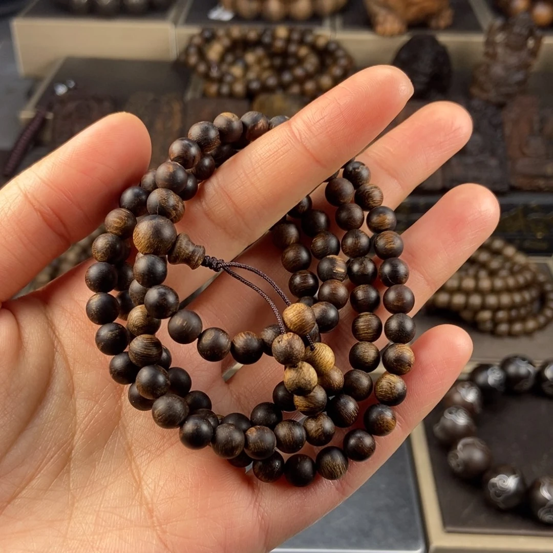 沉香手串G**哥越南芽庄白棋楠留疤