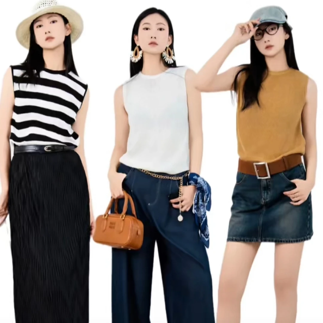 MASIENDI/玛丝恩迪圆领针织气质时尚休闲百搭轻氧无袖针织70196