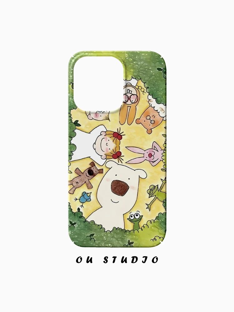 OU可爱夏日酱卡通适用苹果16手机壳iPhone15新款菲林硬壳网红男女