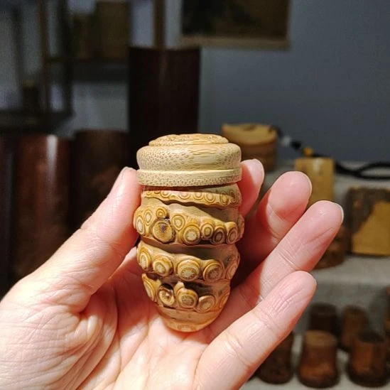 竹竹根小香囊手把件