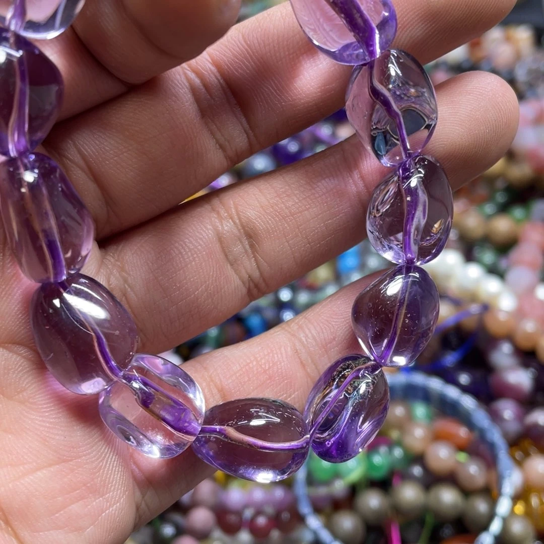 紫晶颈饰银S800镀金镶嵌