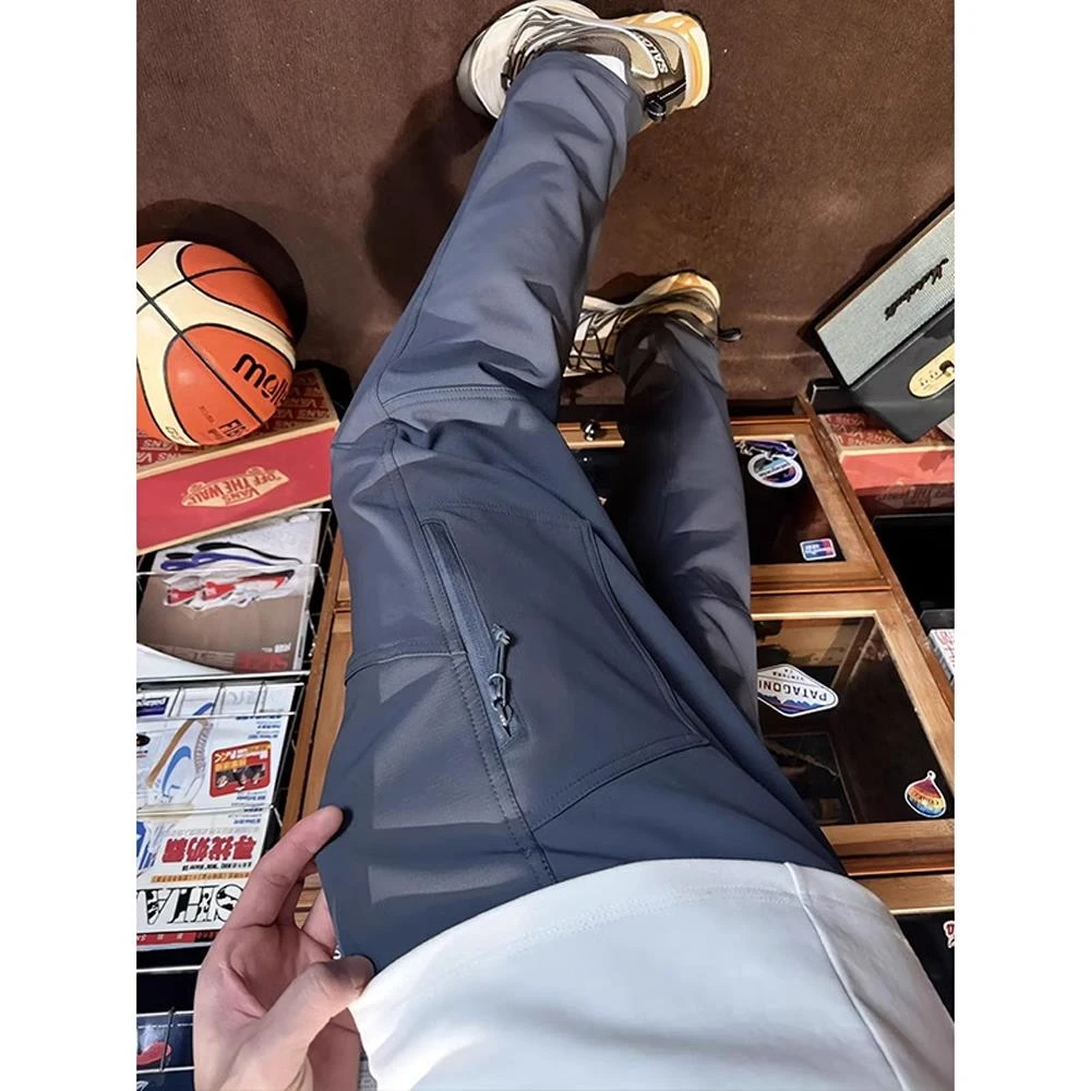 三防软壳冲锋裤男款秋冬加绒防风防水防寒工装裤子弯刀户外登山裤