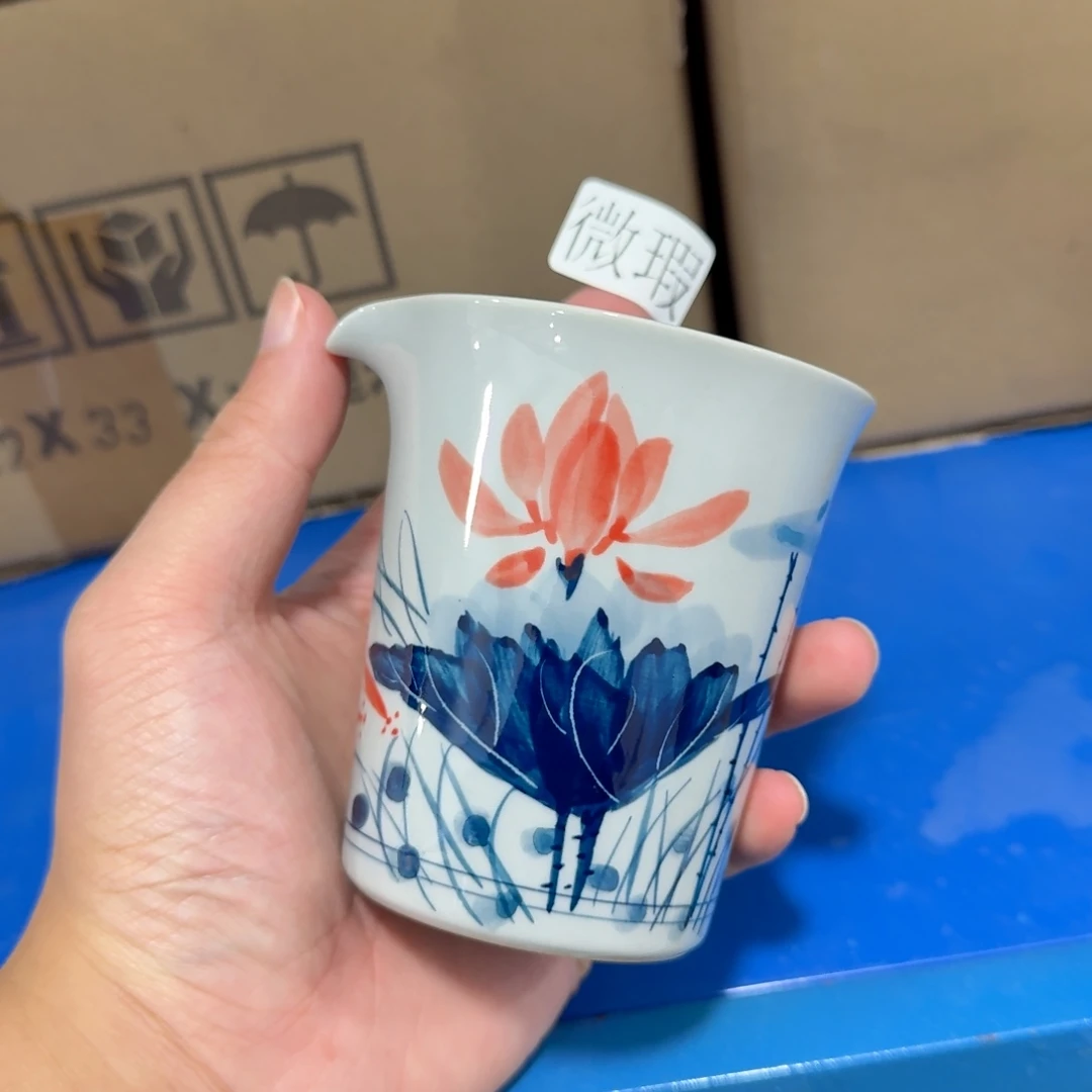 釉下手绘茶具微瑕