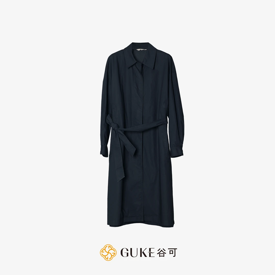 GKE/谷可S1007  中长款气质宽松风衣2025新款英伦风休闲女款外套