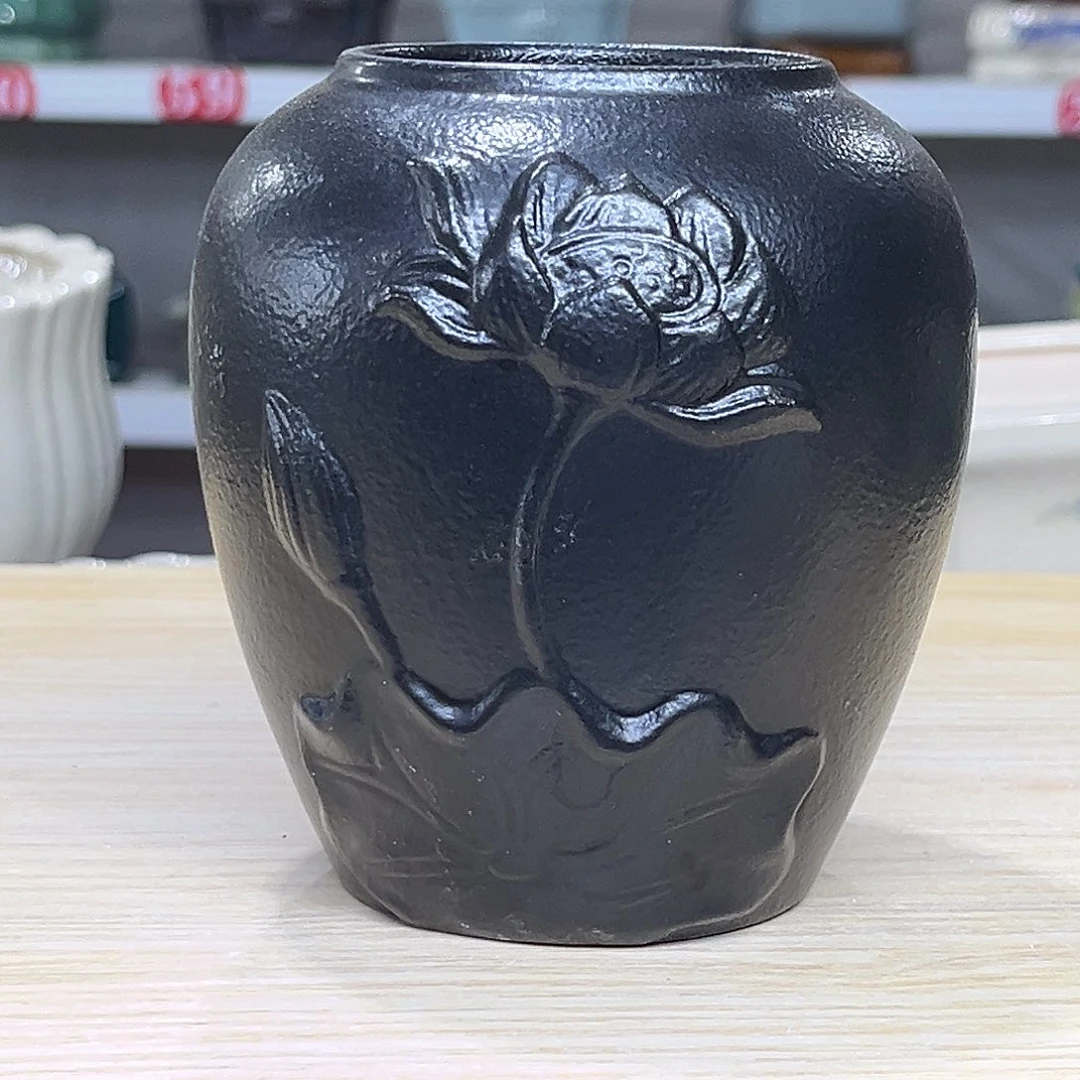 陶瓷绿植多肉微瑕花盆口径6.5*12打孔