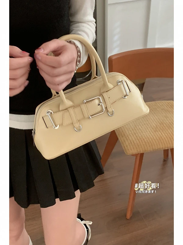韩版春季时尚包包斜挎包女2025新款简约手提贝壳包百搭单肩包
